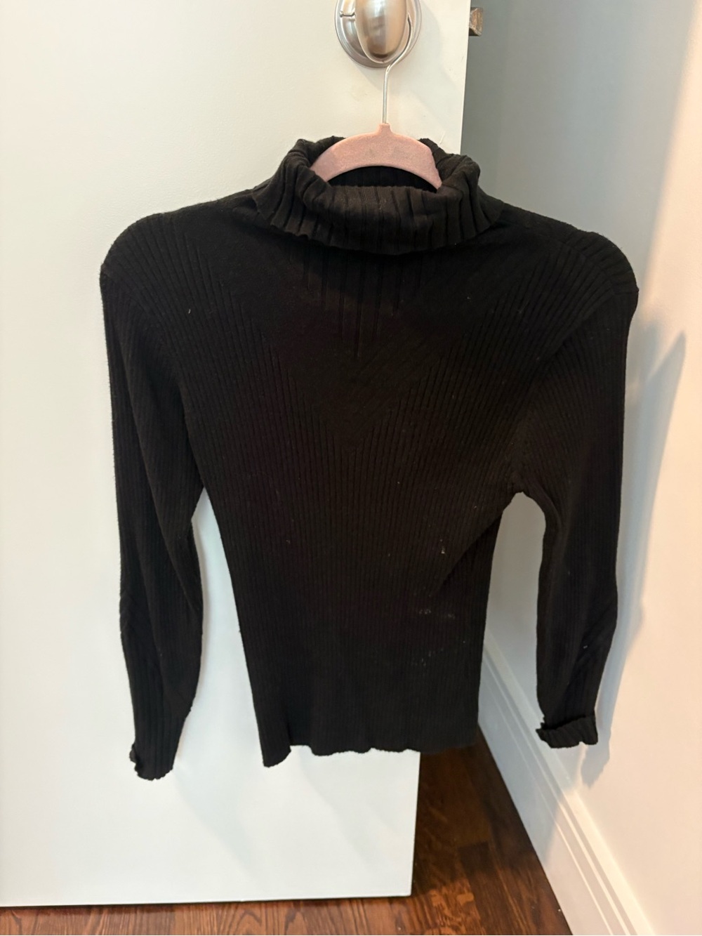 Varley Black Ribbed Turtleneck Sweater